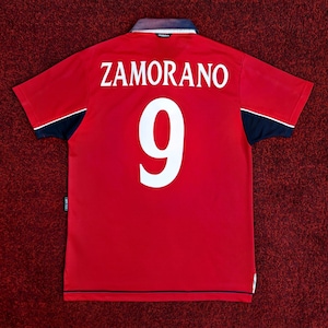 Vintage Rare CHILE Home Soccer Jersey Football Shirt Maillot Trikot Maglia ZAMORANO Umbro Mens M Red Blokecore
