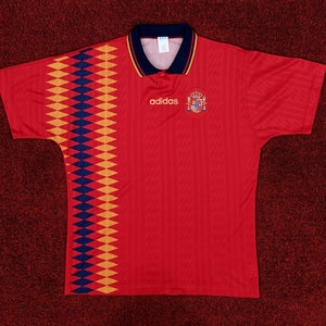 Vintage Classic Rare Spain Espana Home Football Shirt Soccer Jersey Trikot Maillot World Cup 1994 Red Mens L Adidas Copa Mundial