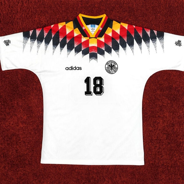 Vintage Classic Rare GERMANY Deutschland Home Soccer Jersey Football Shirt Maillot Trikot KLINSMANN Adidas World Cup USA 1994 Mens M White