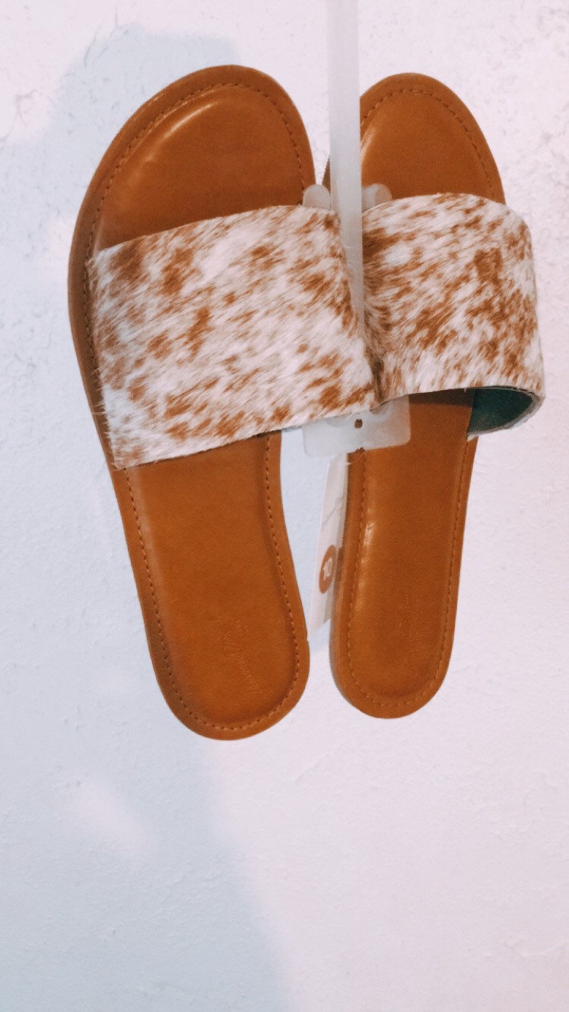 Hair on Cowhide Womens Western Slide Sandals Etsy