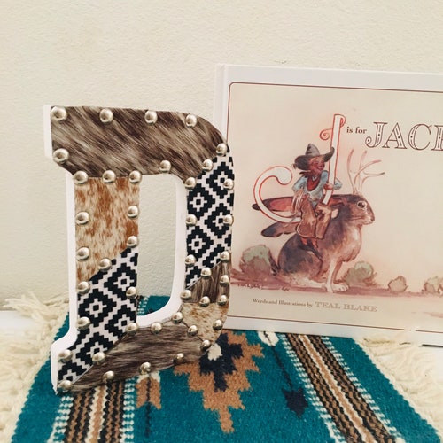 Western Cowhide Letter Home Decor Etsy