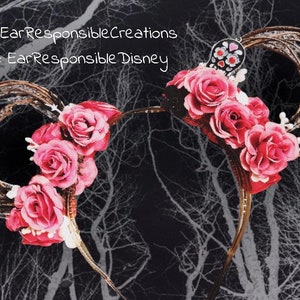 Coco Inspired Day of the Dead Sugar Skull Mickey Minis Mouse Disney Ear Headband