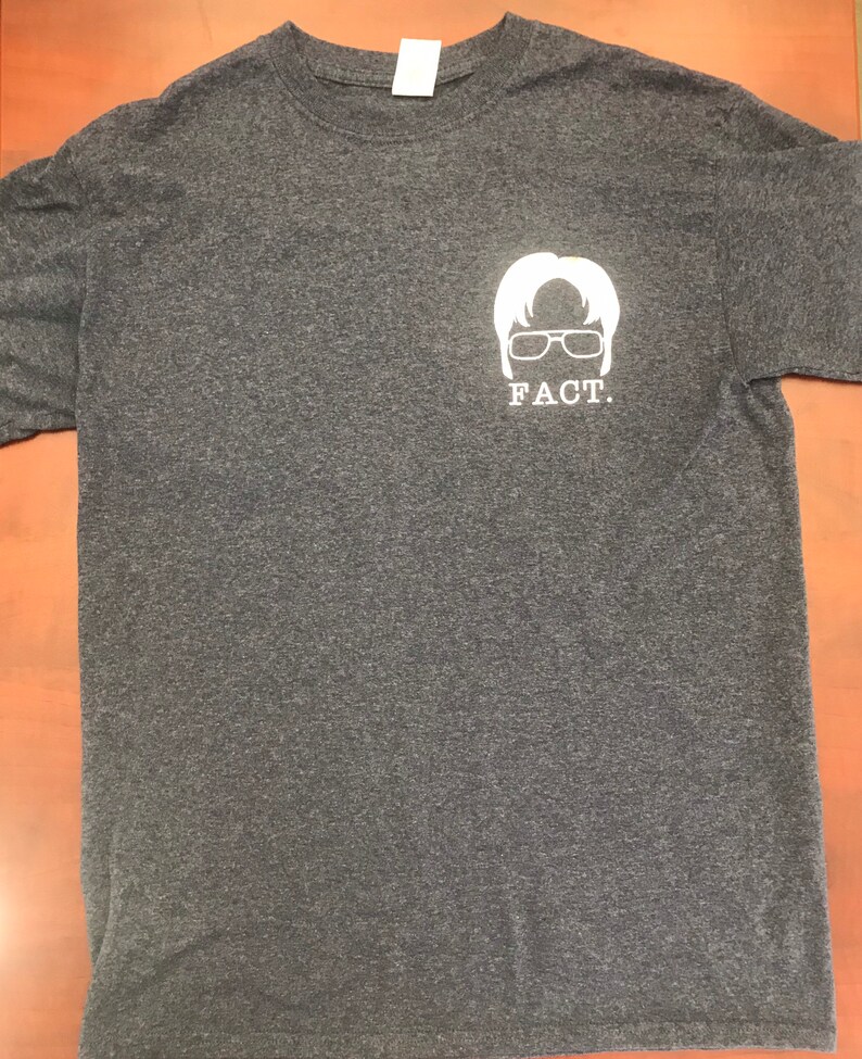 Size Medium The Office Dwight Schrute Fact Tee Dunder Mifflin