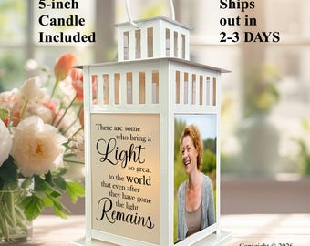 Photo Memorial Lantern, Sympathy Gift for Loss of Loved One, Celebration of Life, Keepsake Memorial Gift, The Light Remains