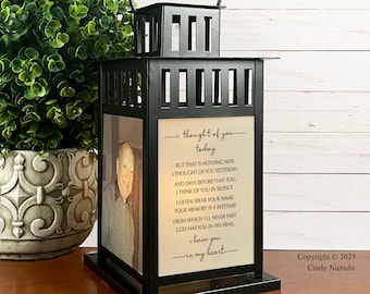 Memorial Photo Lantern, Sympathy Gift for Loss of Loved One, Celebration of Life, Personalized Keepsake Memorial, I Thought of You Today