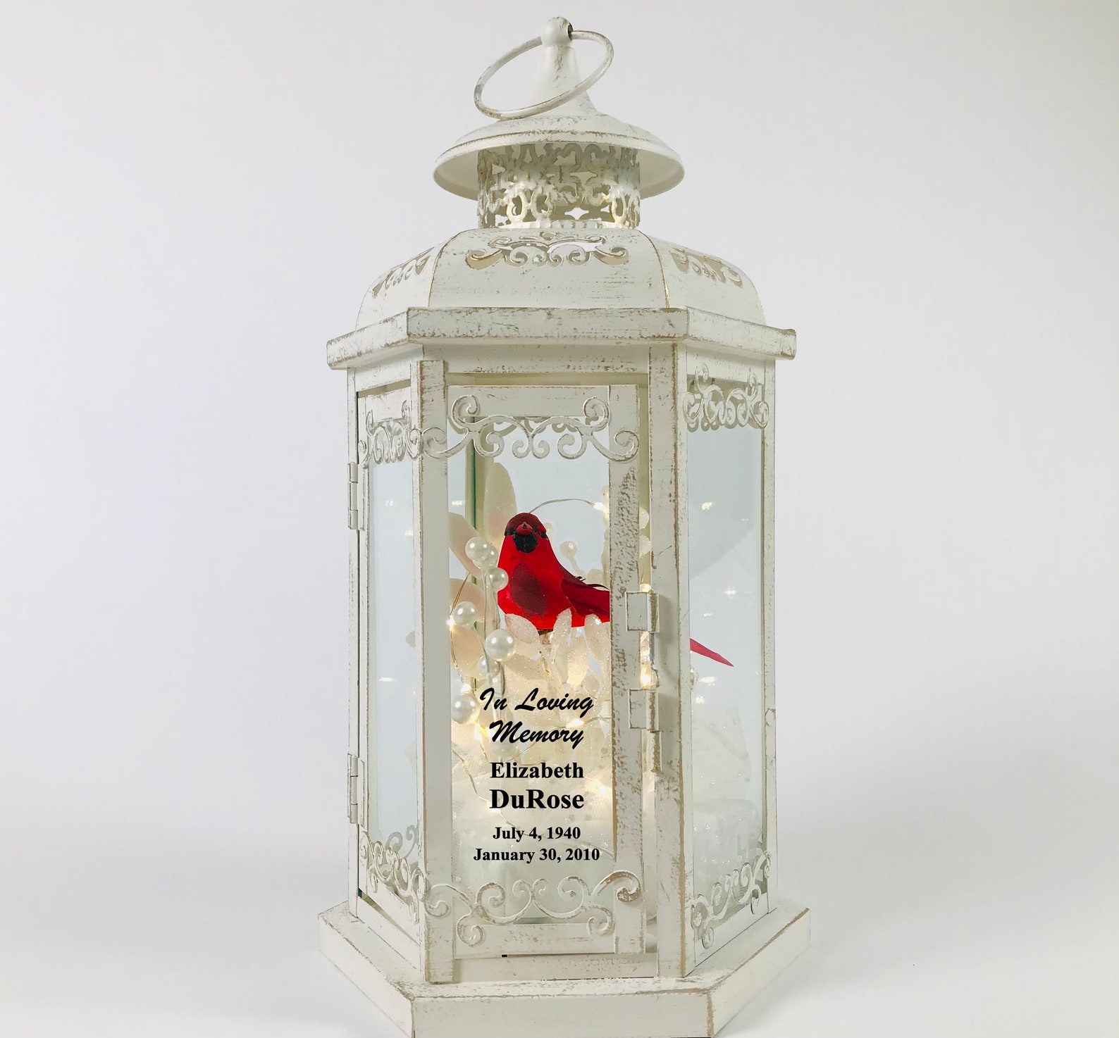 Personalized Cardinal Memorial Lantern Sympathy Gift Etsy