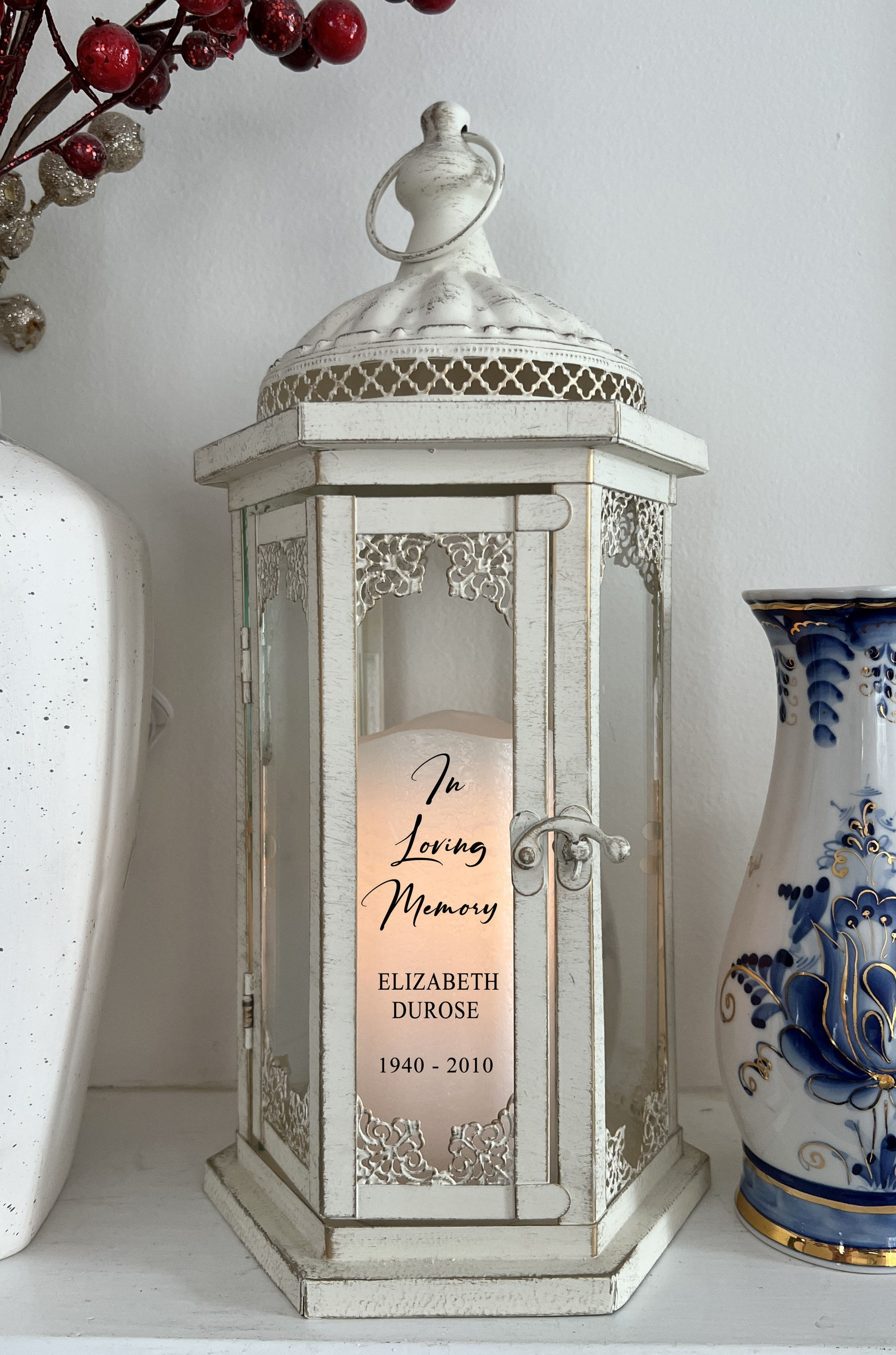Memorial Candle Lantern Personalized Sympathy Gift in Memory Etsy
