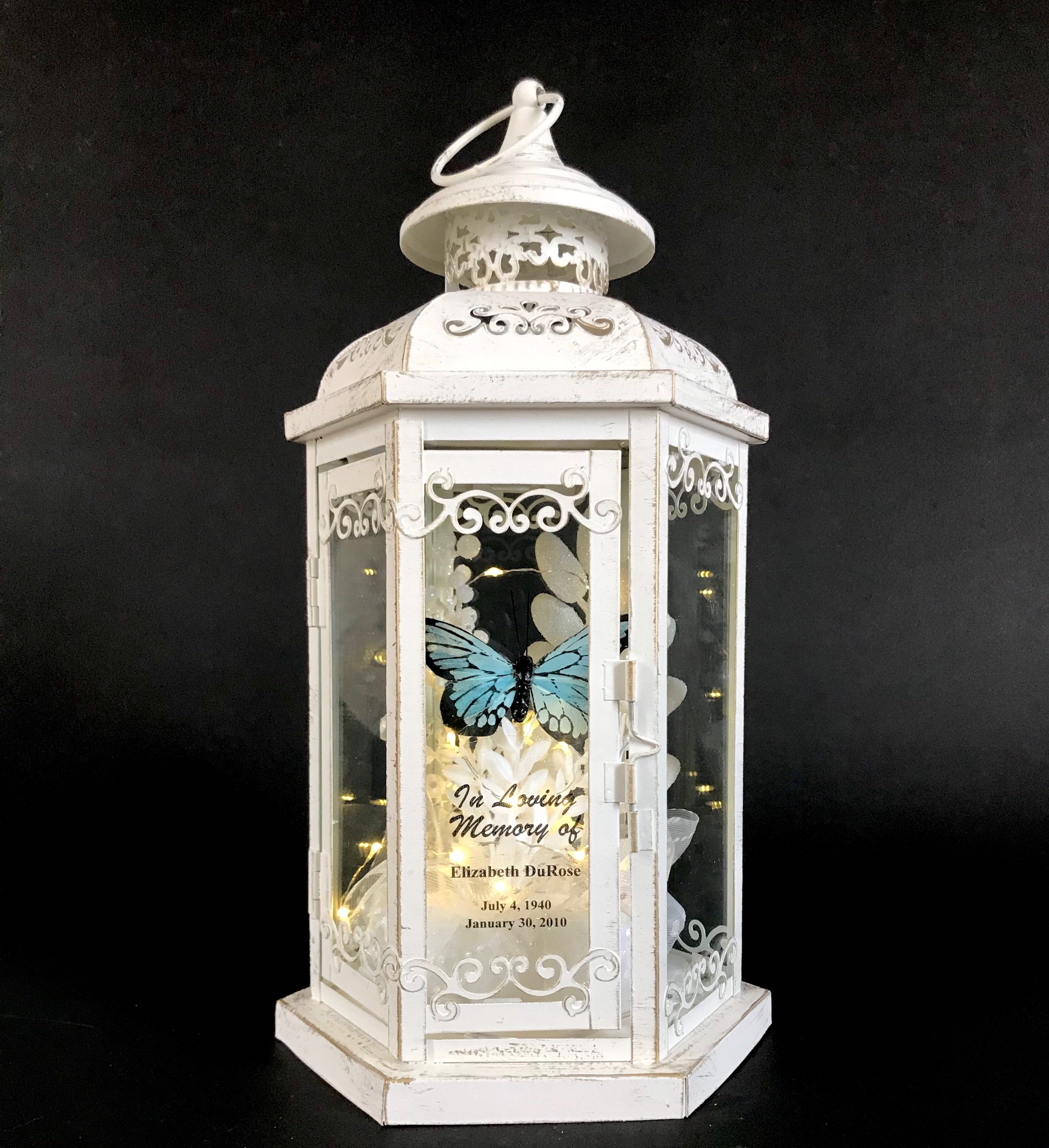 Personalized Butterfly Memorial Lantern Sympathy Gift Etsy