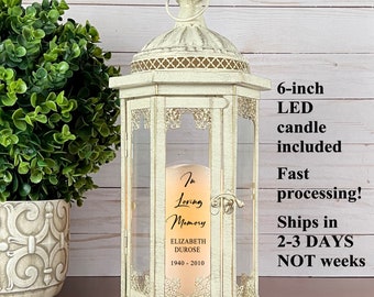 Personalized Memorial Candle Lantern, Sympathy Gift for Loss of Mother, In Memory of, Celebration of Life Memory Table, Funeral Candle