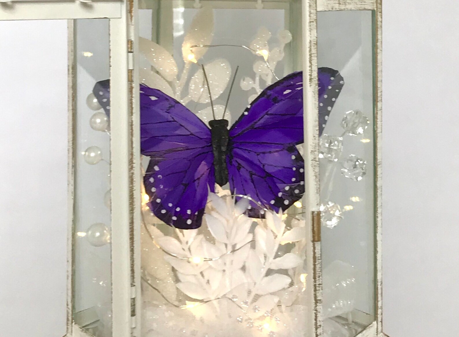 Personalized Butterfly Memorial Lantern Purple Butterfly Etsy