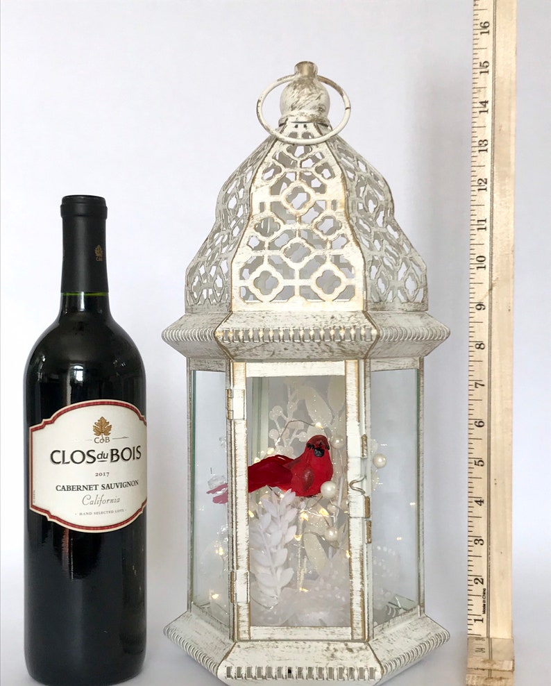 Cardinal Memorial Lantern, Personalized Sympathy Gift, Funeral Lantern, In Memory of, Loss of Loved One, Remembrance Gift image 8