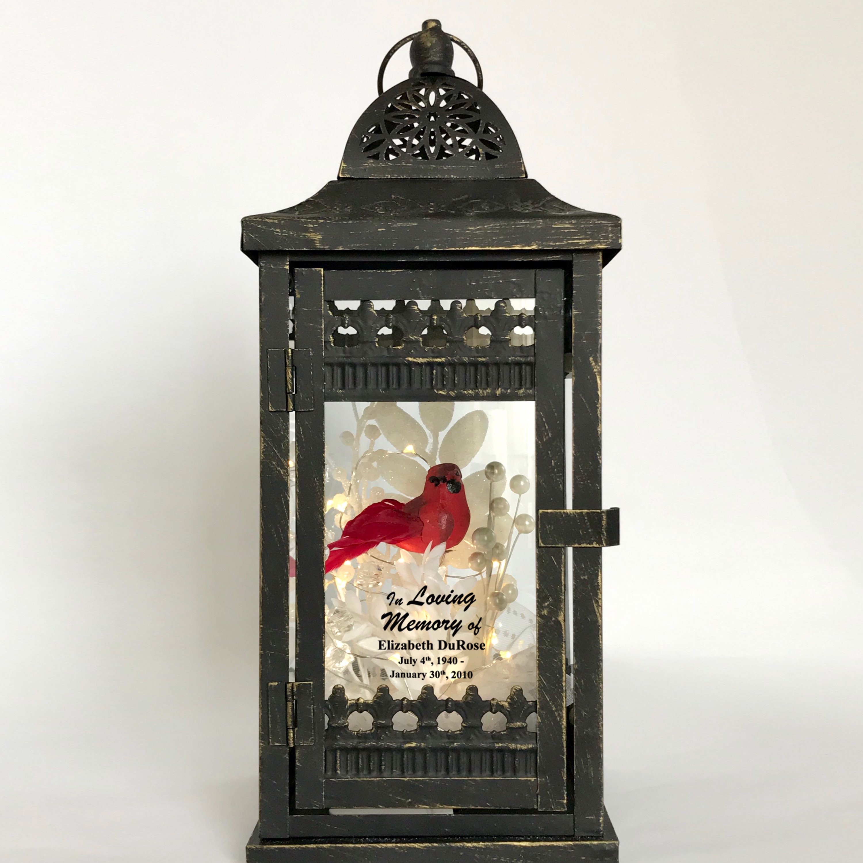 Cardinal Memorial Lantern Personalized Sympathy Gift In Etsy