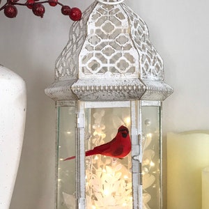 Cardinal Memorial Lantern, Personalized Sympathy Gift, Funeral Lantern, In Memory of, Loss of Loved One, Remembrance Gift image 7