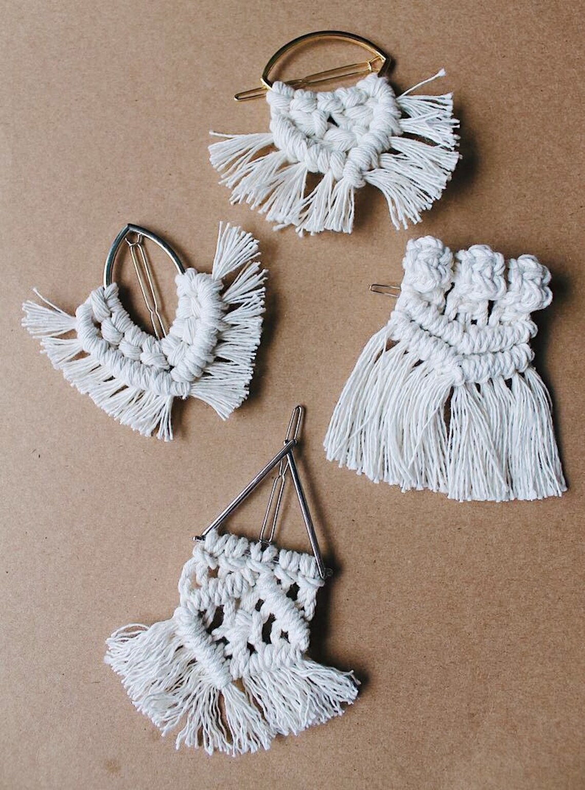 Macrame Hair Clip / Macrame Hair Barrette / Hair Accessory Etsy