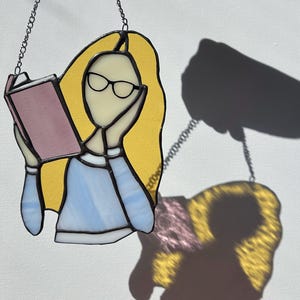 Stained Glass Book Lover