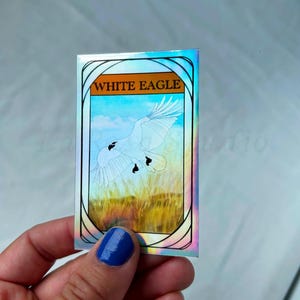 La carte Providence de l'aigle blanc | Stickers Holographiques Imperméables | The Shepherd King Duology par Rachel Gilling sous licence officielle