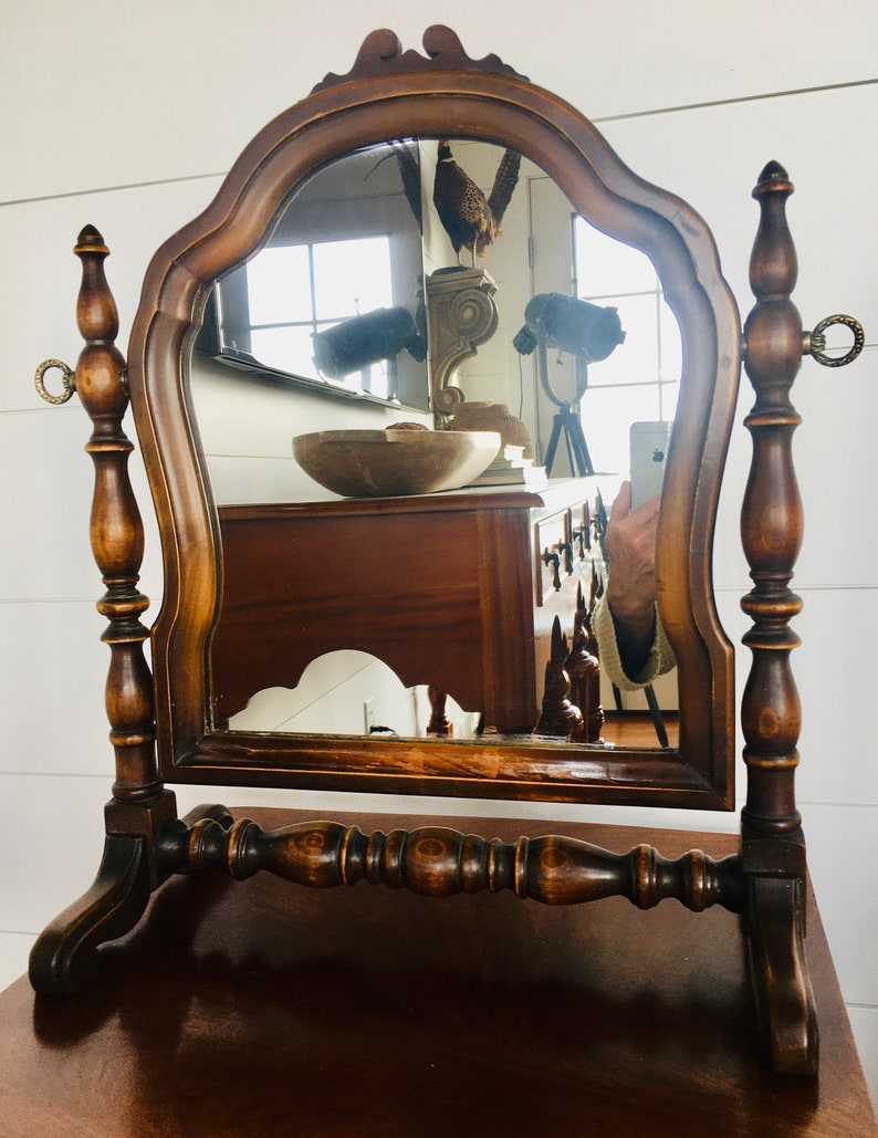 Antique Victorian Mahagony Dresser Shaving Vanity Mirror. Etsy