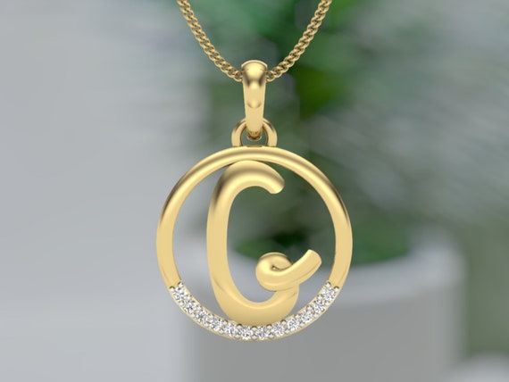 G Pavé Initial Gold Necklace | Astrid & Miyu Necklaces