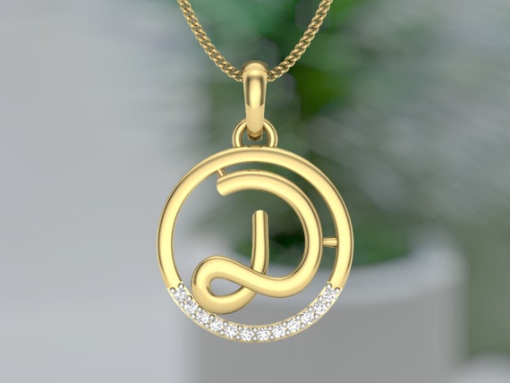 Buy Mia by Tanishq Letter D 14k Gold Pendant without Chain Online At Best  Price @ Tata CLiQ
