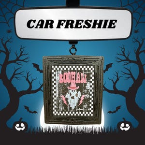 BOO HAW - Cute Halloween western ghost car freshie / Car Air Freshener, Car Scents, Car Freshie, Air Freshener, Halloween freshie.