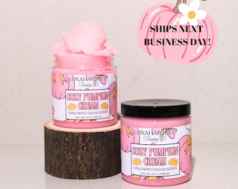 Pumpkin Sugar Scrub | Fall Body Scrub| Vanilla Marshmallow Caramel Exfoliating Scrub | Pumpkin Pie Skincare Gift for Her