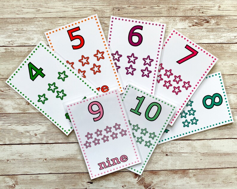 Number Flashcards 110 Laminated Number Cards for Children Etsy