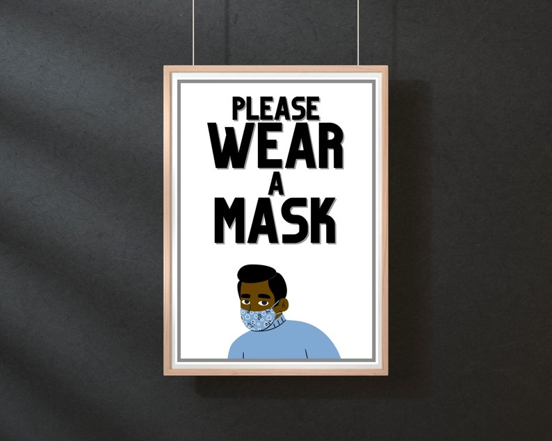 Download Face Mask Sign 'please wear a mask' Printable A4 | Etsy