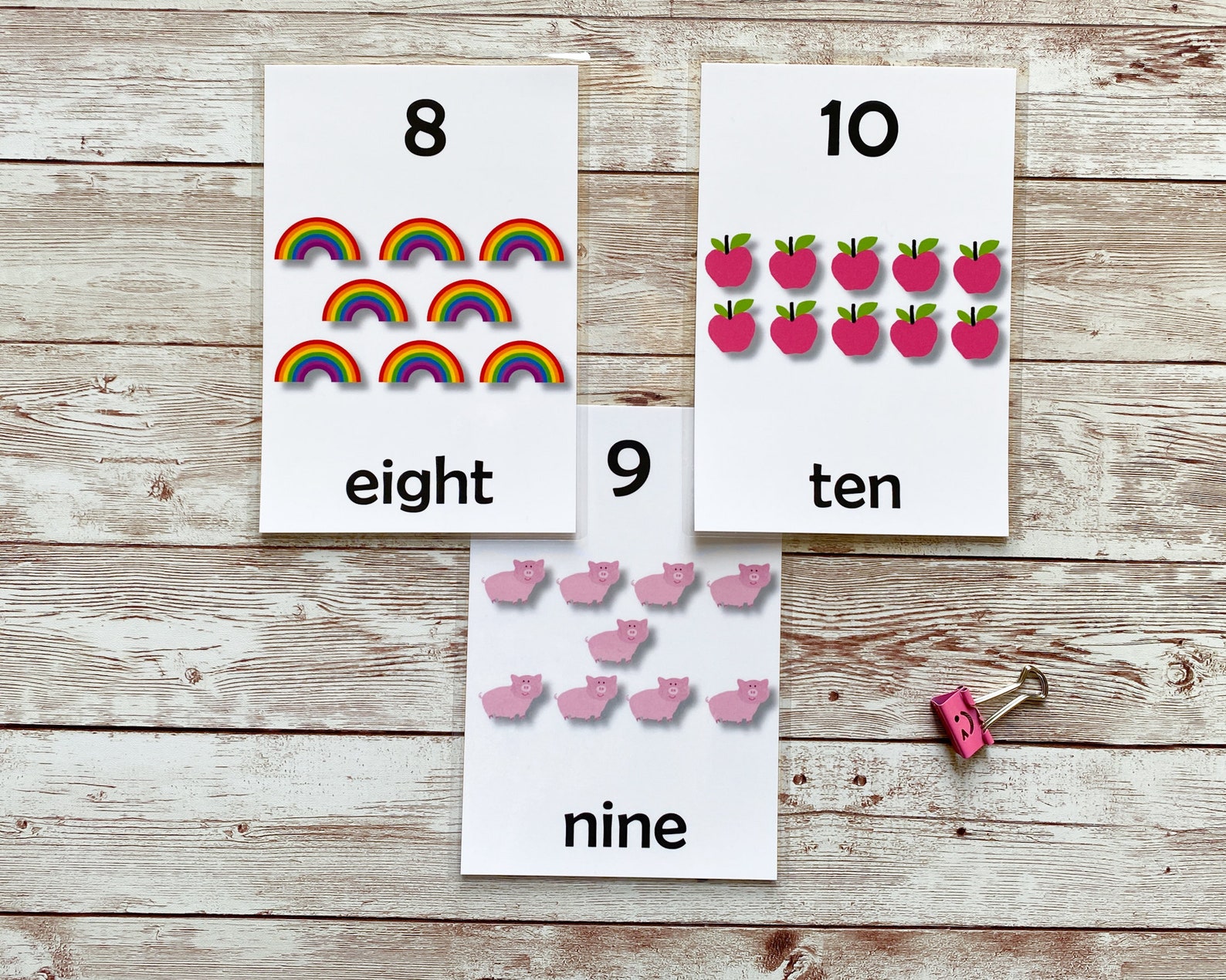 Number Cards Laminated Numbers 110 Card Set Educational Etsy