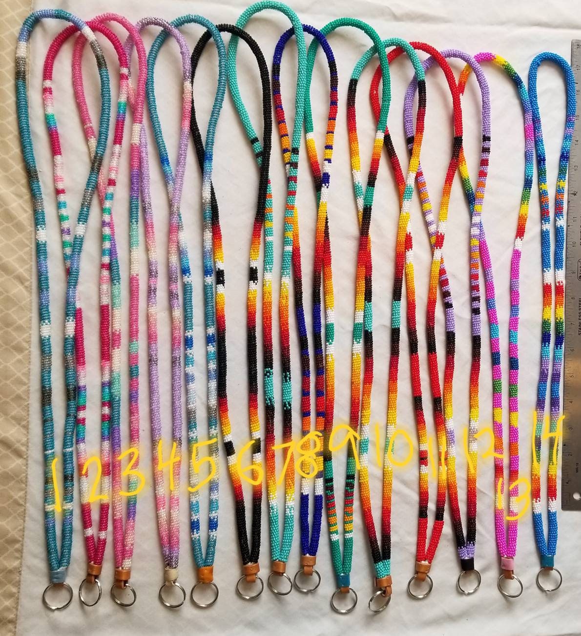 Native American beaded style wrapped lanyards priced at 70.00 Etsy