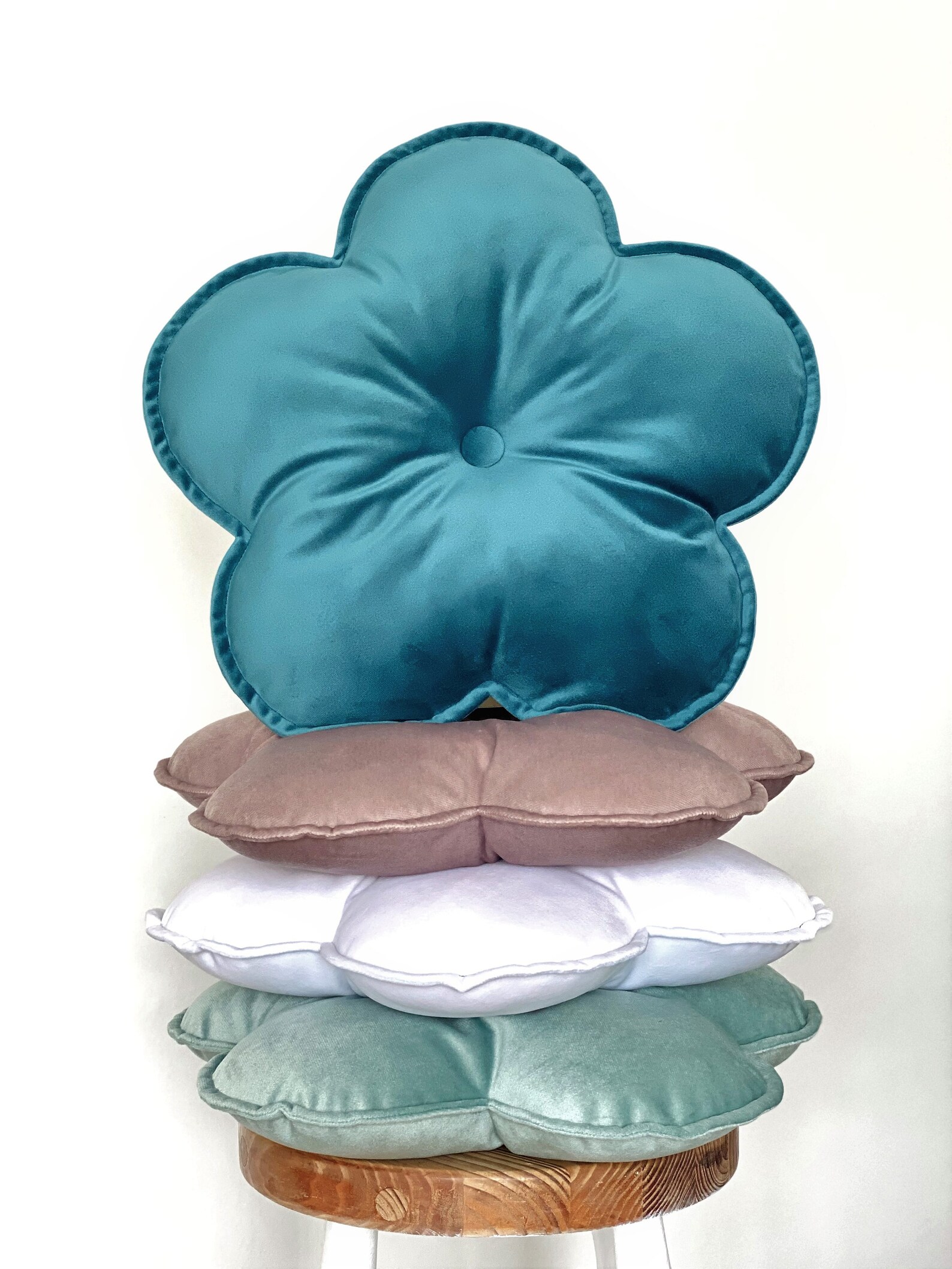 Velvet Flower Shaped Cushion Flower Shaped Pillow Decorative Etsy
