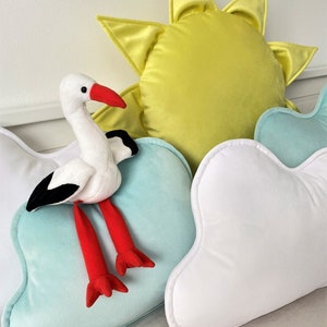 Yellow Velvet Sun Pillow, Sunshine, Sunflower Cushion, Weather Style Decorative Cushion, Nursery Throw Pillow, Nursery Decor Gift Idea image 3