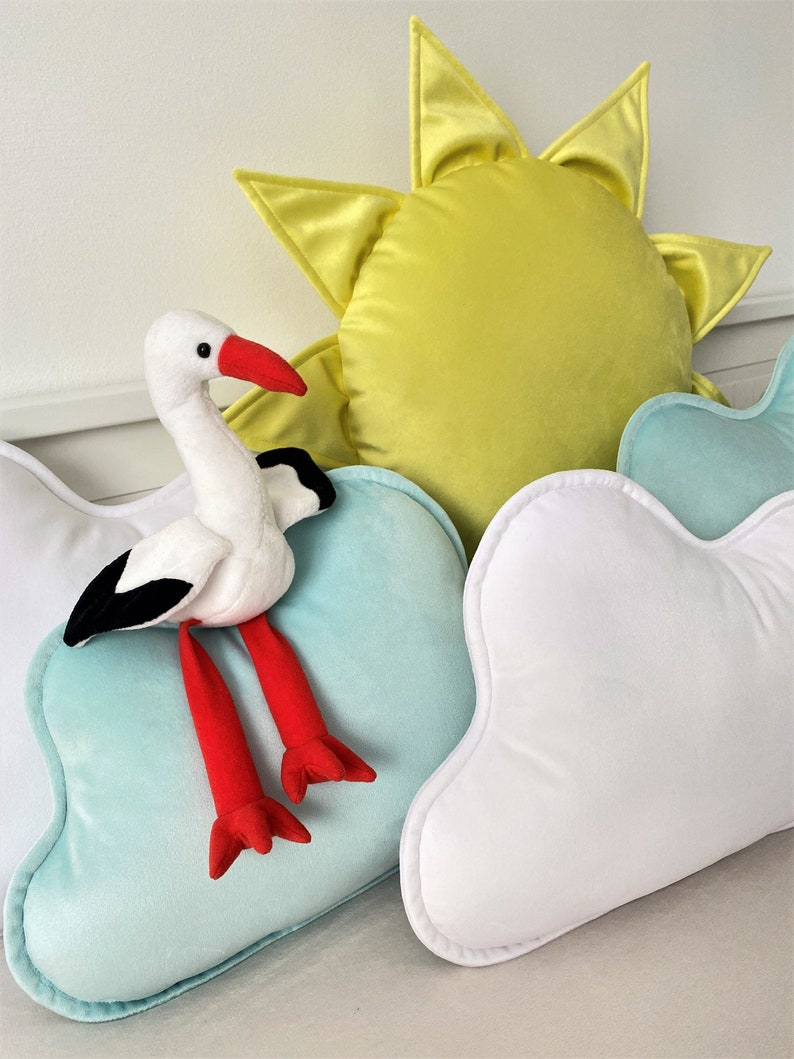 Yellow Velvet Sun Pillow, Sunshine, Sunflower Cushion, Weather Style Decorative Cushion, Nursery Throw Pillow, Nursery Decor Gift Idea image 3