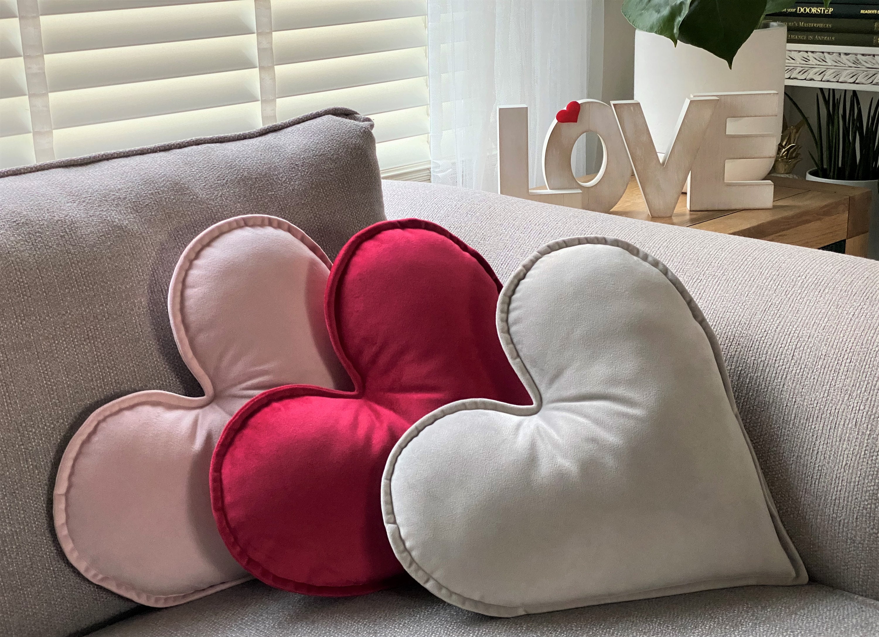 Velvet Heart Shaped Cushion Heart Pillow Throw Pillow Etsy