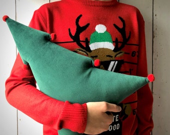 Christmas Tree Pillow: Green Velvet Holiday Decor