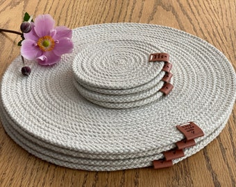 Natural Cotton Cord Coaster Placemat Table Mats, Heat Insulation Pads, Tabletop Protection, Kitchen Dining Table Decor, Housewarming Gift