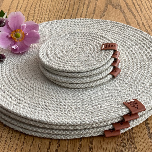 Natural Cotton Cord Coaster Placemat Table Mats, Heat Insulation Pads, Tabletop Protection, Kitchen Dining Table Decor, Housewarming Gift