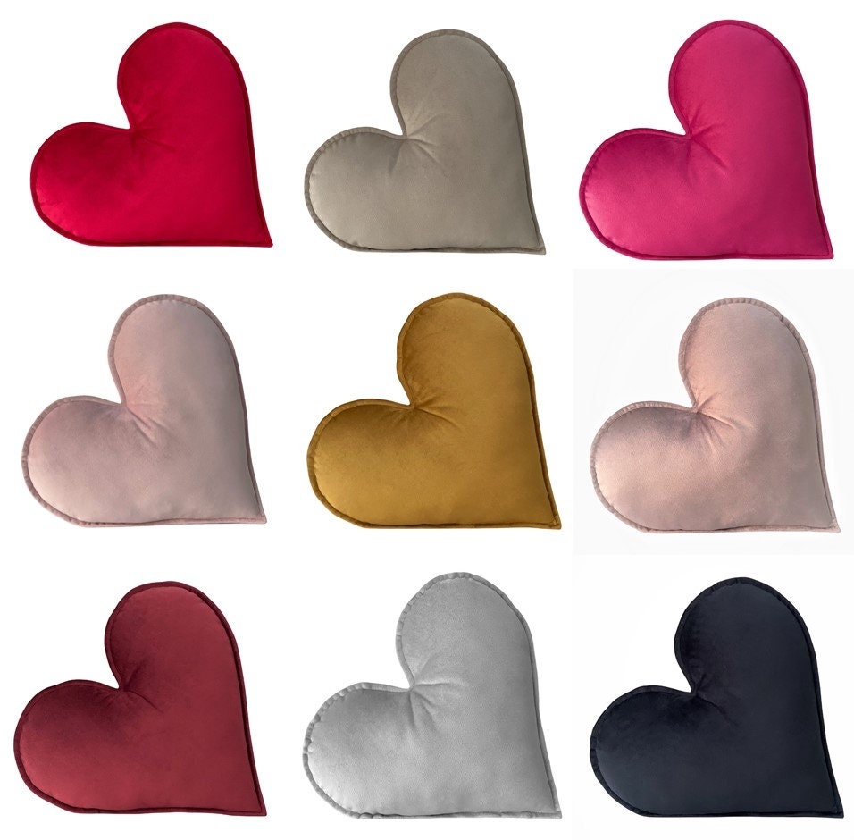 Velvet Heart Shaped Cushion Heart Pillow Throw Pillow Etsy UK