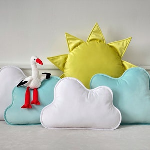 Velvet Cloud Pillow: Handmade Nursery Decor Cushion