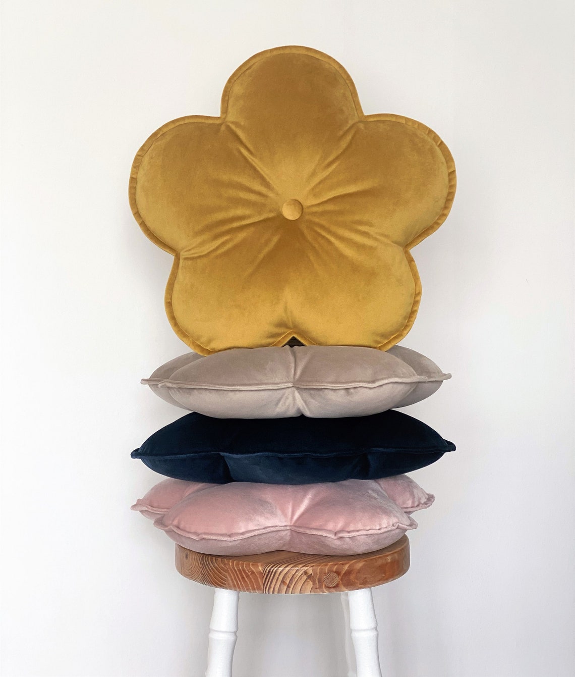 Velvet Flower Shaped Cushion Flower Shaped Pillow Decorative Etsy