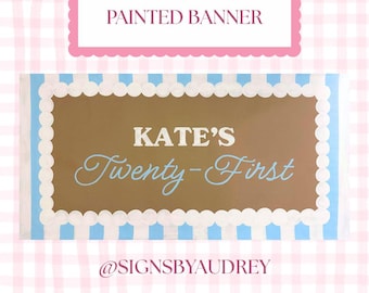 Custom Hand-Painted Party Banner, Acrylic on Kraft Paper