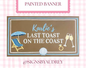 Custom Hand Painted Kraft Paper Banner, Birthday Bachelorette Party Decor