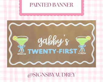 Hand Painted Custom Party Banner, Acrylic Paint on Kraft Paper