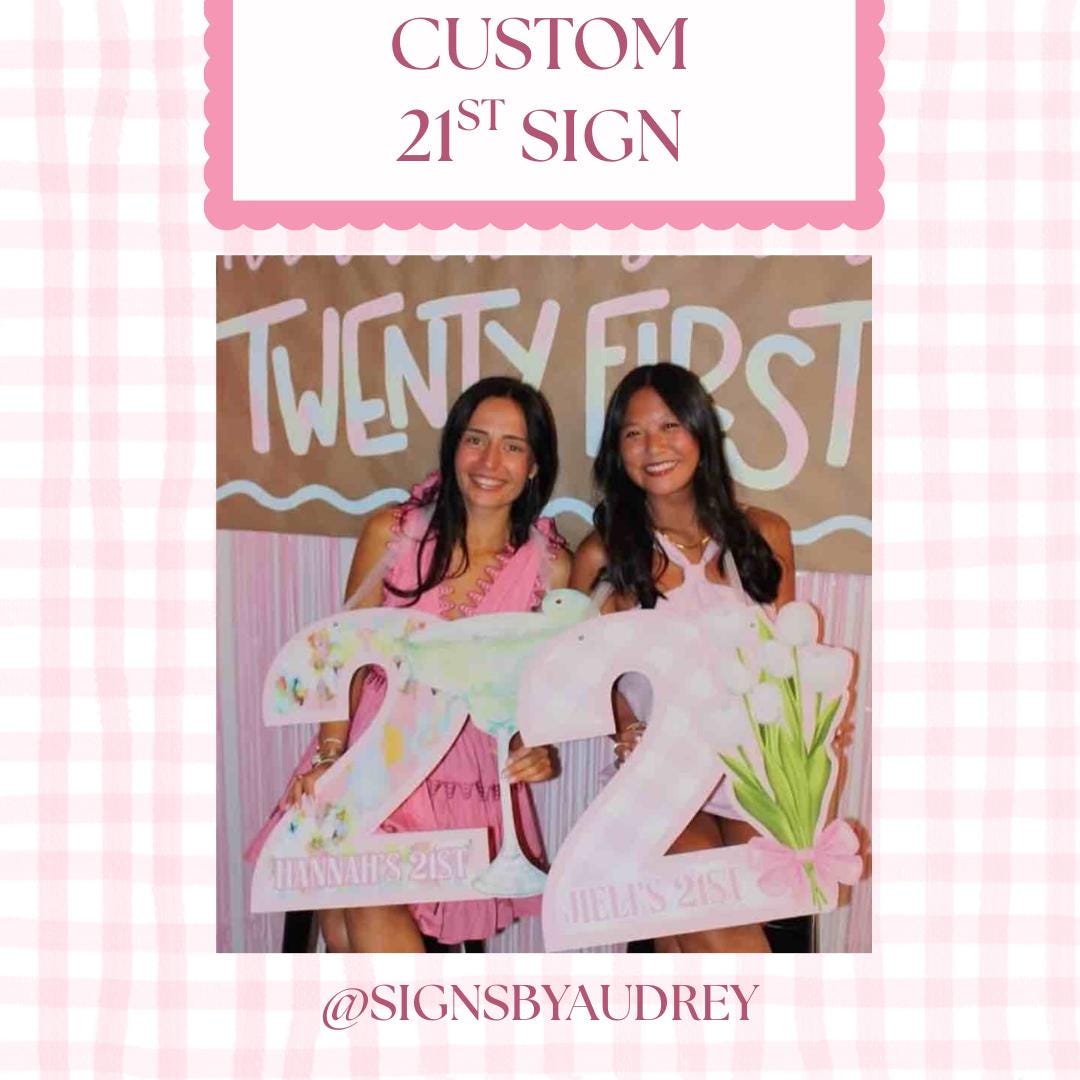 21st Birthday Sign - Custom Twenty First Sign - Etsy