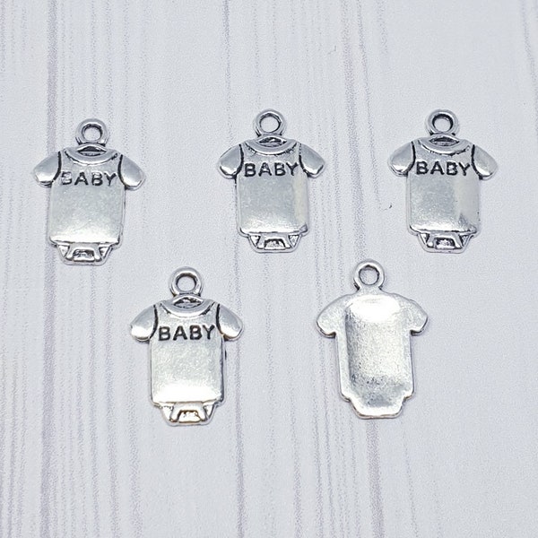 10 Baby Clothes Charms - Clothes Charms - Baby Shower Charms - Baby Charms - New Mom Charms - New Baby Charms - Romper Charms