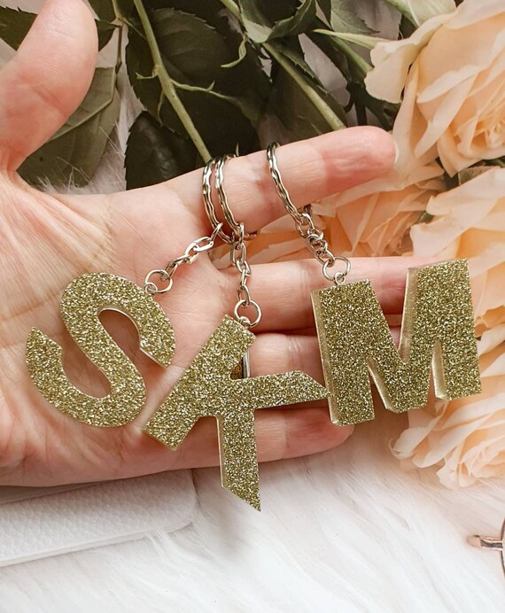 Personalized Name Keychain Glitter Keychain Bling Keychain 