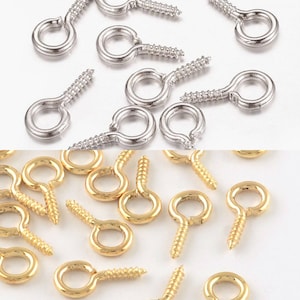 Screw  pins eye  bail pegs half drilled jewelry making DIY 8mm