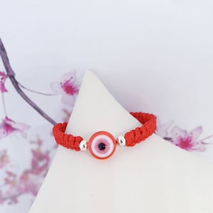 Evil eye bracelet,baby feet bracelet,red string bracelet,handmade baby bracelet,baby birthday gift