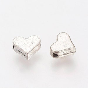 100 Stück Tibetsilber Herz Perlen Silber Spacer Perlen Schmuckherstellung DIY