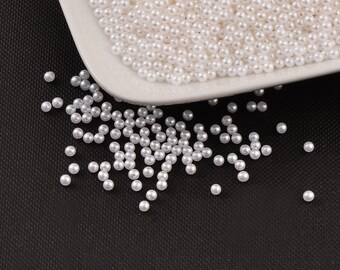 100psc 8mm Beads, Round Pearl, Acrylic Beads ,Jewelry Making DIY NO HOLE