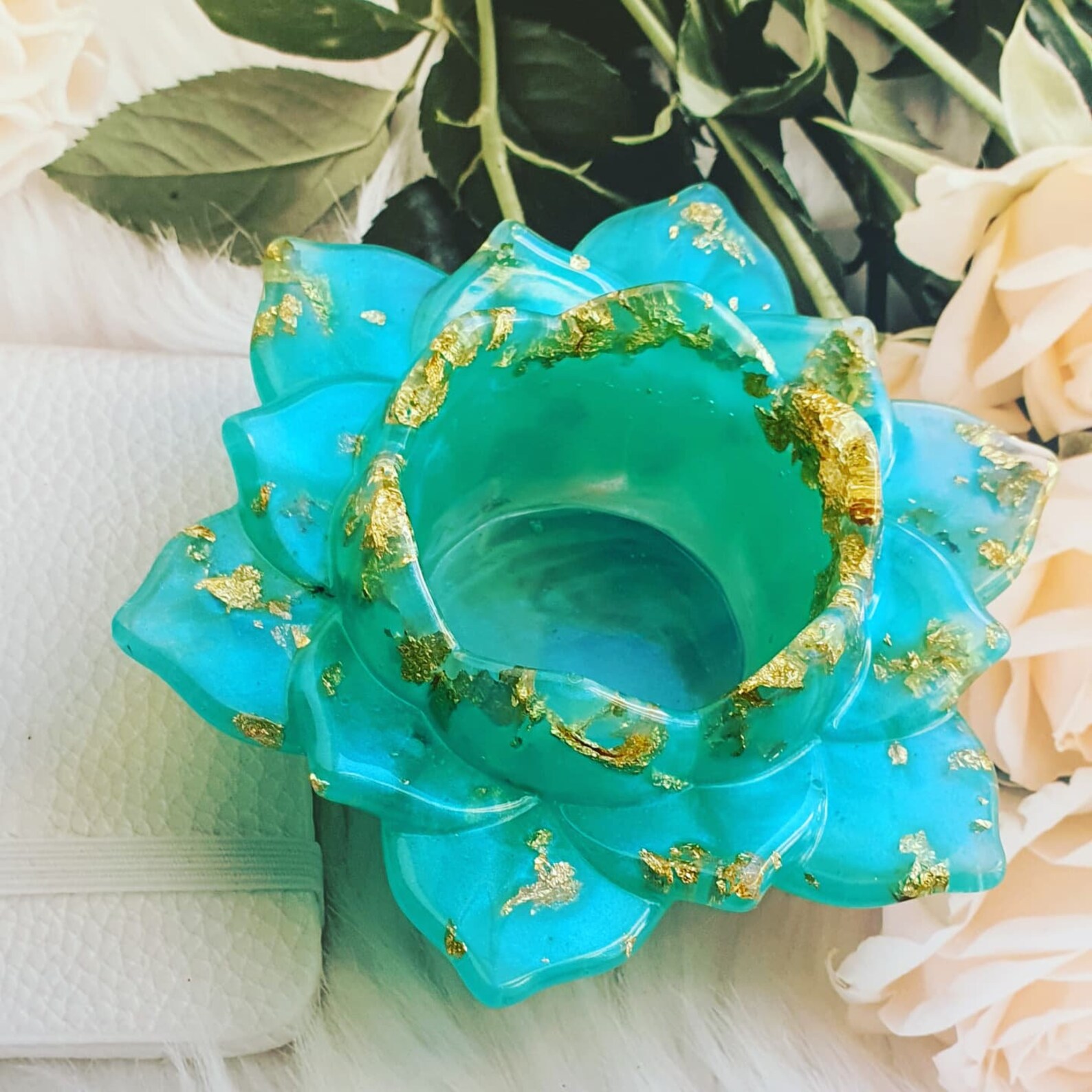 Resin Candle Holder resin Lotus Flower Candle Holderfloral Etsy UK